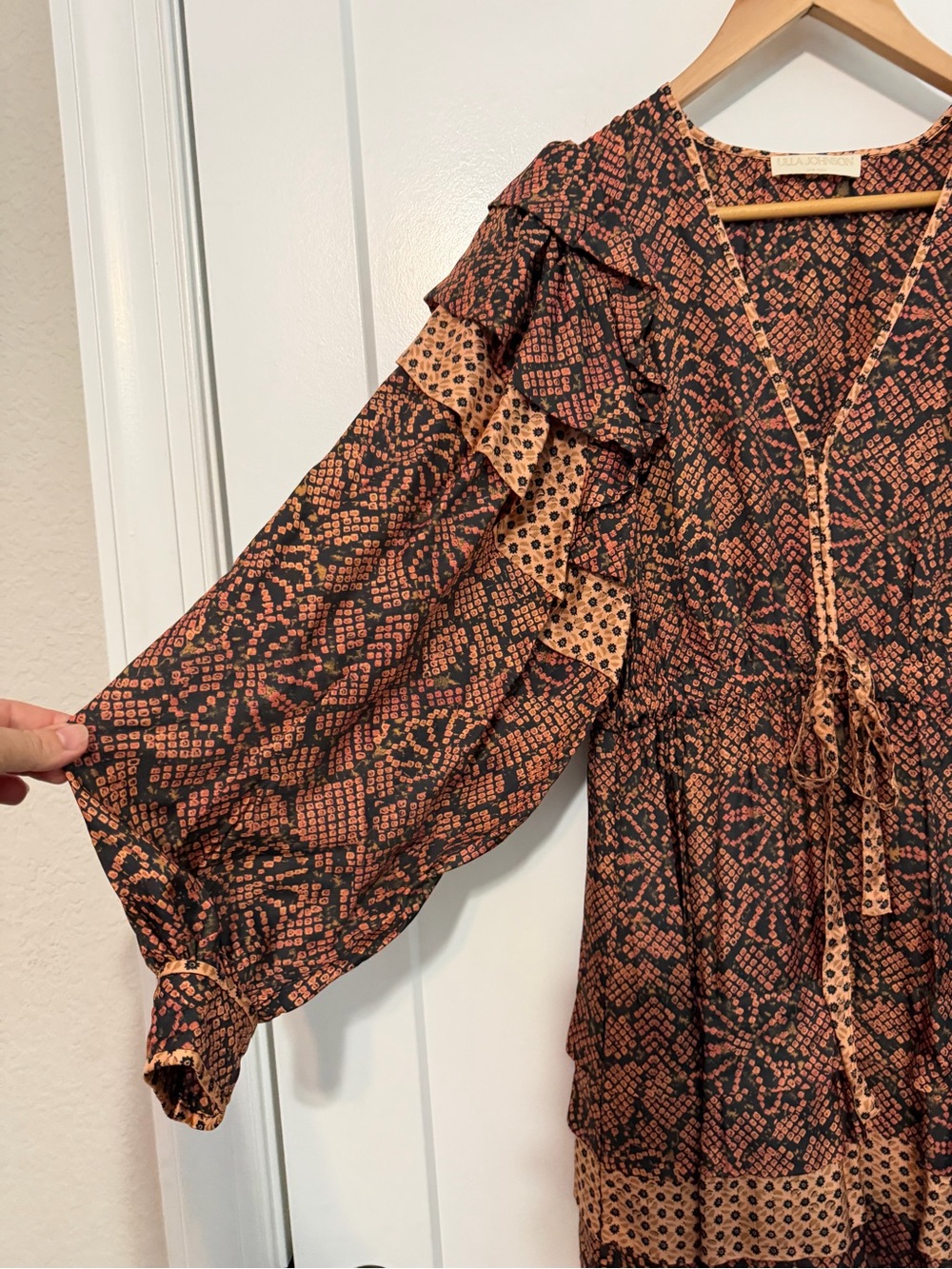 Ulla Johnson Seraphina Midi Maxi Bohemian Silk Blend Dress Size 2 - Picture 10 of 15